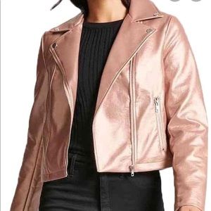 Forever 21 Pink Glossed PU Moto Jacket